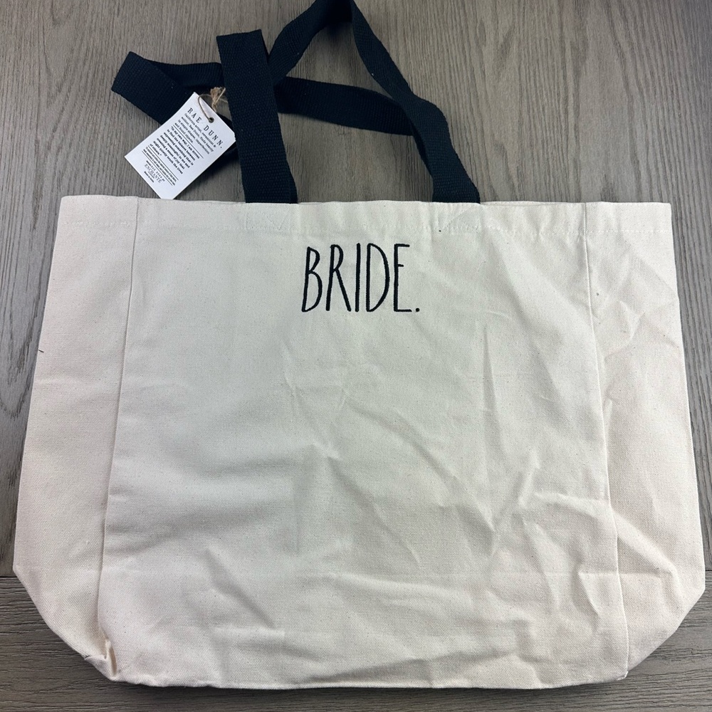 Rae Dunn Bride Canvas Tote Bag - Cream NWT